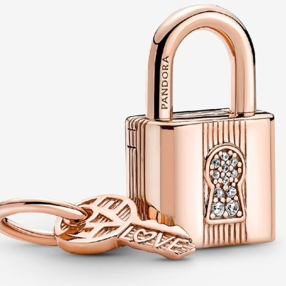 Pandora Rose Gold Lock and Key Charm